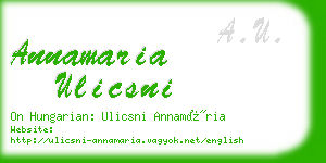 annamaria ulicsni business card